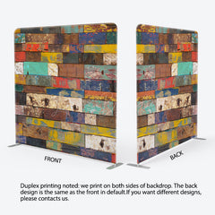 Lofaris Colorful Old Style Bricks Square Tension Backdrop