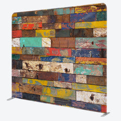 Lofaris Colorful Old Style Bricks Square Tension Backdrop