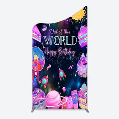 Lofaris Colorful Outer Space Galaxy Birthday Arch Backdrop