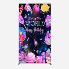 Lofaris Colorful Outer Space Galaxy Birthday Arch Backdrop