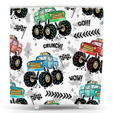 Lofaris Colorful Painted Monster Truck Sports Shower Curtain