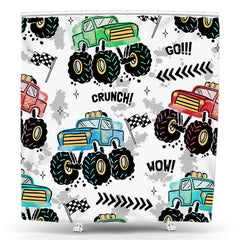 Lofaris Colorful Painted Monster Truck Sports Shower Curtain
