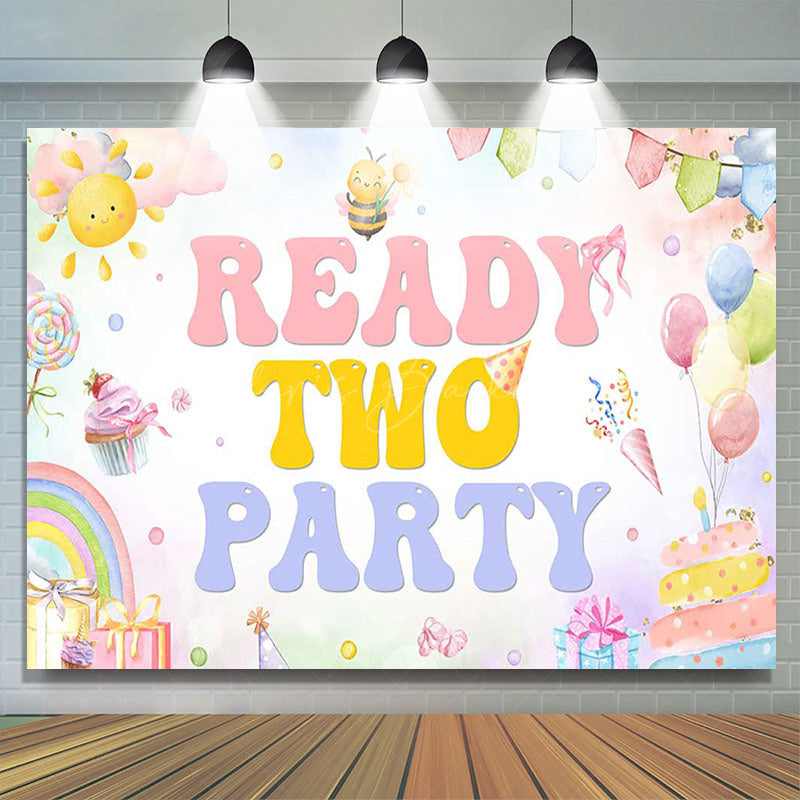 Lofaris Colorful Painted Reay Two Party Birthday Backdrop