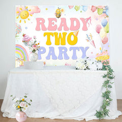 Lofaris Colorful Painted Reay Two Party Birthday Backdrop