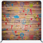 Lofaris Colorful Painting Wood Grain Square Tension Backdrop