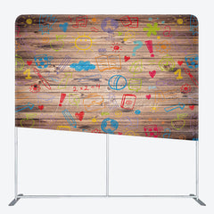 Lofaris Colorful Painting Wood Grain Square Tension Backdrop