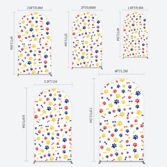 Lofaris Colorful Pet Paw Print Happy Birthday Arch Backdrop