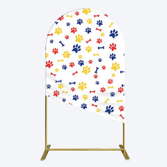 Lofaris Colorful Pet Paw Print Happy Birthday Arch Backdrop
