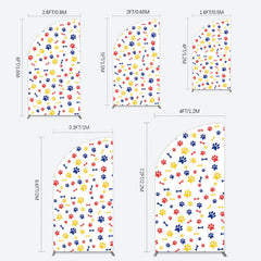 Lofaris Colorful Pet Paw Print Happy Birthday Half Moon Arch Backdrop