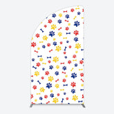 Lofaris Colorful Pet Paw Print Happy Birthday Half Moon Arch Backdrop