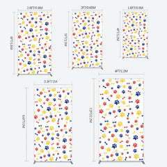 Lofaris Colorful Pet Paw Print Happy Birthday Rectangle Backdrop