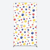 Lofaris Colorful Pet Paw Print Happy Birthday Rectangle Backdrop