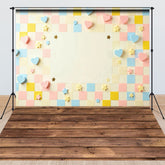 Lofaris Colorful Plaid Heart Wall Wedding Combo Set Backdrop