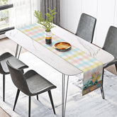 Lofaris Colorful Plaid Love Truck Floral Spring Table Runner