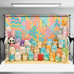 Lofaris Colorful Plush Dollhouse Birthday Cake Smash Backdrop