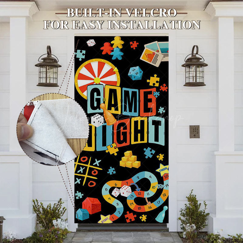 Lofaris Colorful Puzzle Dice Game Night Party Door Cover