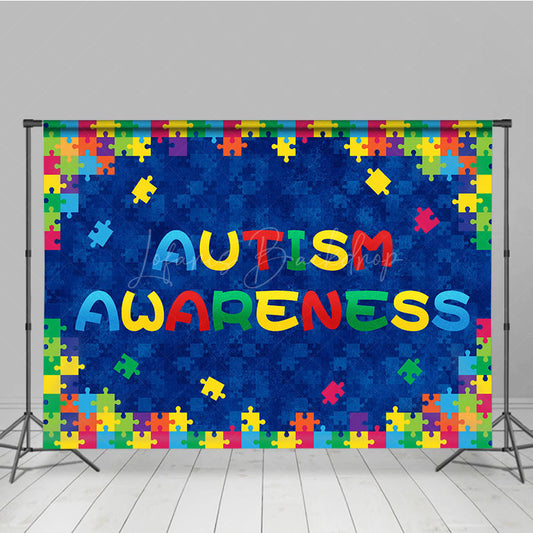 Lofaris Colorful Puzzle Spreading Autism Awareness Backdrop