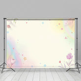 Lofaris Colorful Rainbow Floral Cake Smash Photo Backdrop
