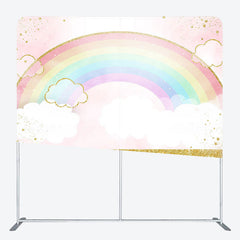 Lofaris Colorful Rainbow Gold Glitter Pillow Case Backdrop