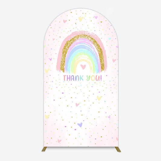 Lofaris Colorful Rainbow Love Rain Birthday Arch Backdrop