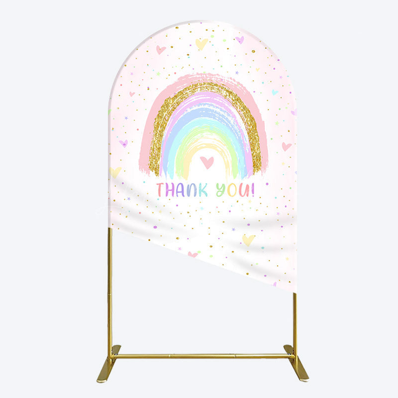 Lofaris Colorful Rainbow Love Rain Birthday Arch Backdrop