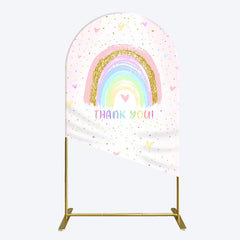 Lofaris Colorful Rainbow Love Rain Birthday Arch Backdrop