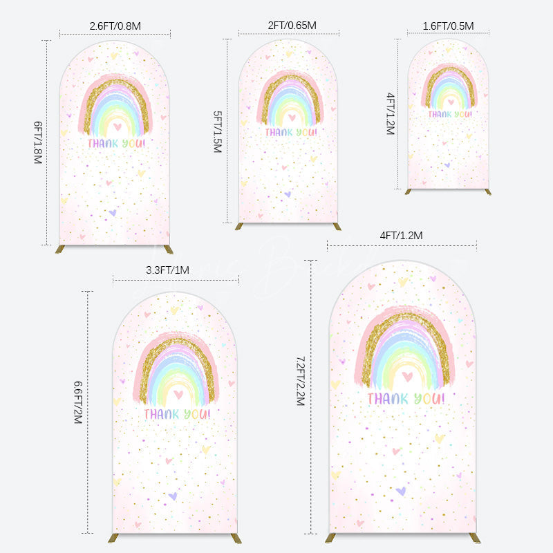 Lofaris Colorful Rainbow Love Rain Birthday Arch Backdrop