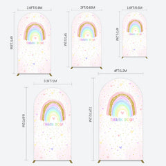Lofaris Colorful Rainbow Love Rain Birthday Arch Backdrop