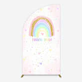 Lofaris Colorful Rainbow Love Rain Birthday Half Moon Arch Backdrop