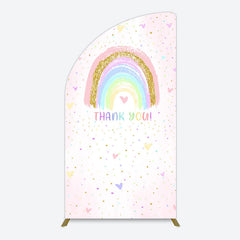 Lofaris Colorful Rainbow Love Rain Birthday Half Moon Arch Backdrop