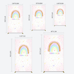 Lofaris Colorful Rainbow Love Rain Birthday Rectangle Backdrop
