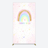 Lofaris Colorful Rainbow Love Rain Birthday Rectangle Backdrop