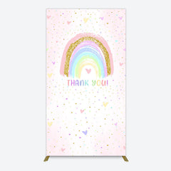 Lofaris Colorful Rainbow Love Rain Birthday Rectangle Backdrop