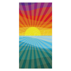 Lofaris Colorful Rainbow Sunrise Custom Name Beach Towel