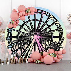 Lofaris Colorful Rainbow Sunset Ferris Wheel Round Backdrop