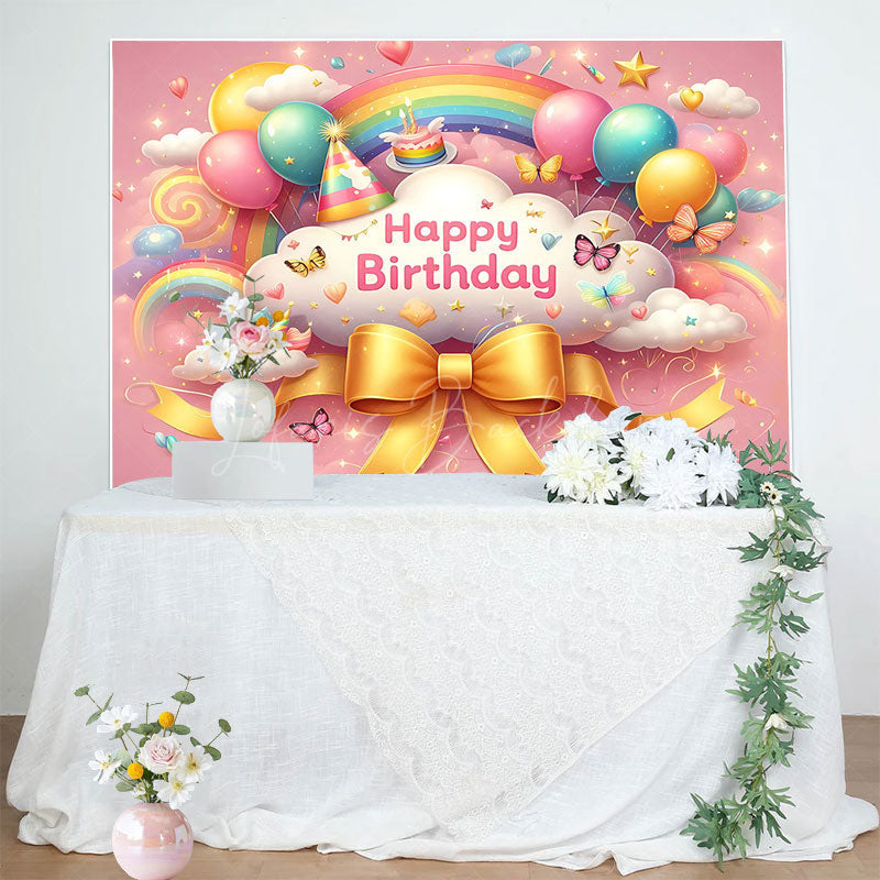 Lofaris Colorful Rainbow Wonderland Sparkle Birthday Backdrop