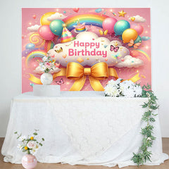 Lofaris Colorful Rainbow Wonderland Sparkle Birthday Backdrop