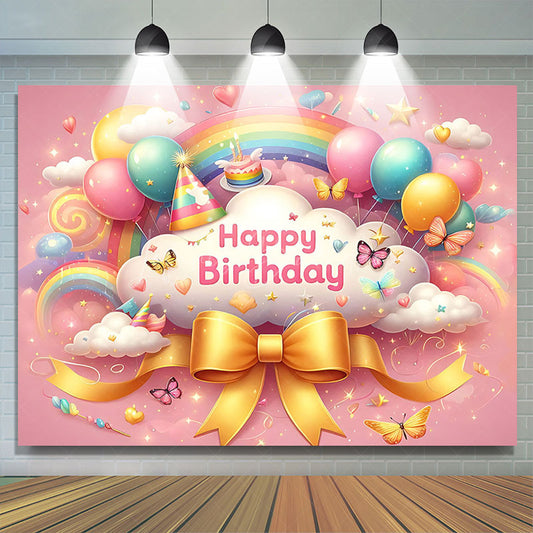 Lofaris Colorful Rainbow Wonderland Sparkle Birthday Backdrop