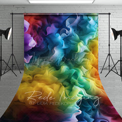 Lofaris Colorful Rainbow Wrinkles Fine Art Sweep Backdrop