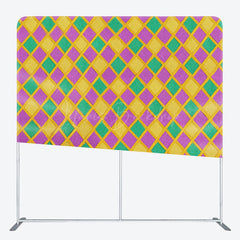 Lofaris Colorful Rhombus Mardi Gras Party Pillow Case Backdrop