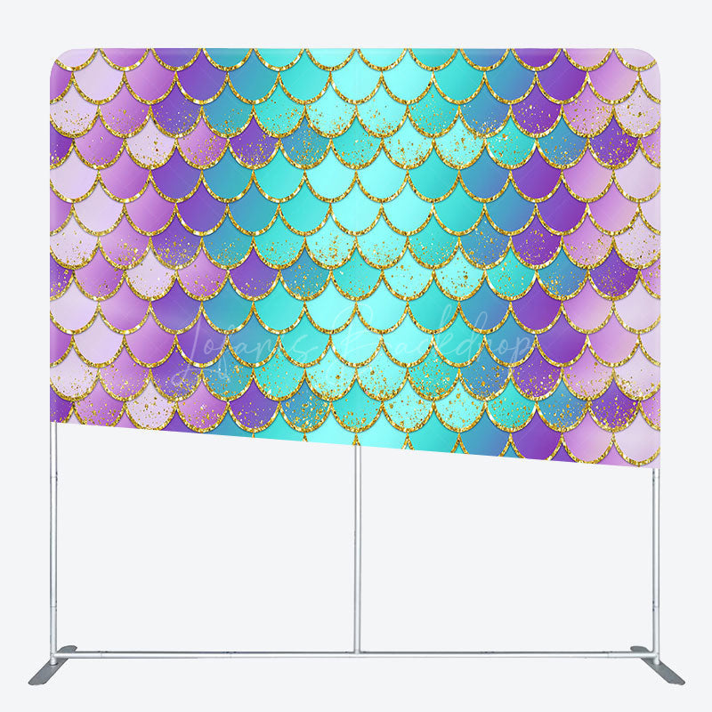 Lofaris Colorful Scales Mermaid Party Pillow Cover Backdrop