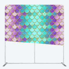 Lofaris Colorful Scales Mermaid Party Pillow Cover Backdrop