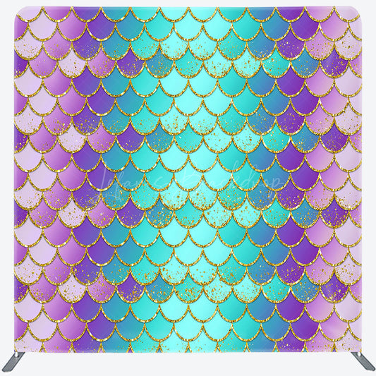 Lofaris Colorful Scales Mermaid Party Pillow Cover Backdrop