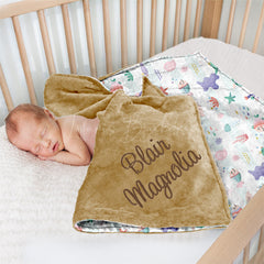 Lofaris Colorful Sea Creatures Stripe Minky Baby Blanket