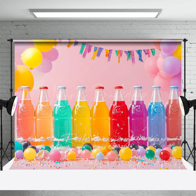 Lofaris Colorful Soda Drink Balloons Cake Smash Backdrop