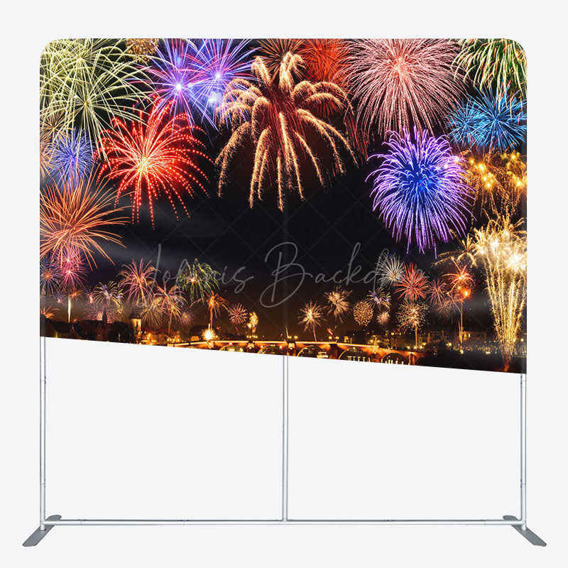 Lofaris Colorful Sparkle Night Scene Square Tension Backdrop