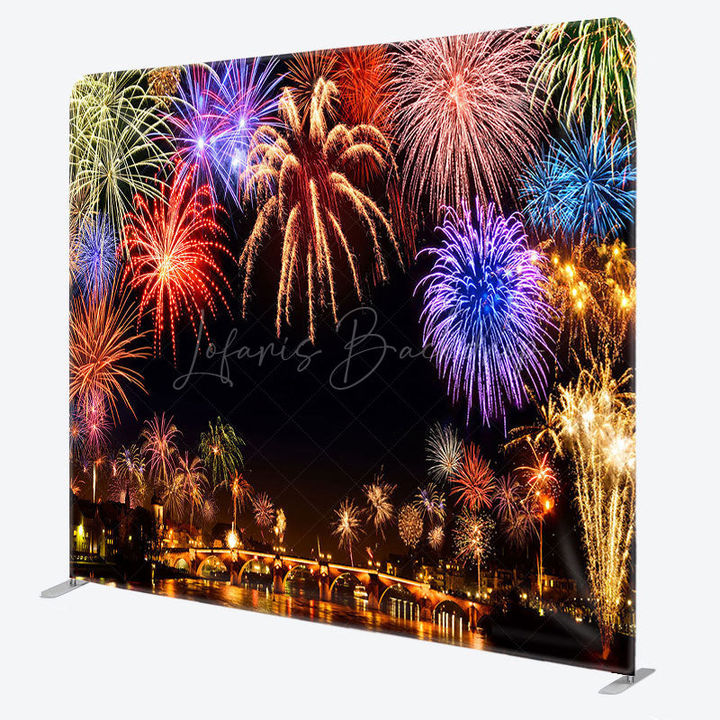 Lofaris Colorful Sparkle Night Scene Square Tension Backdrop