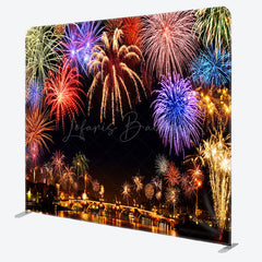 Lofaris Colorful Sparkle Night Scene Square Tension Backdrop