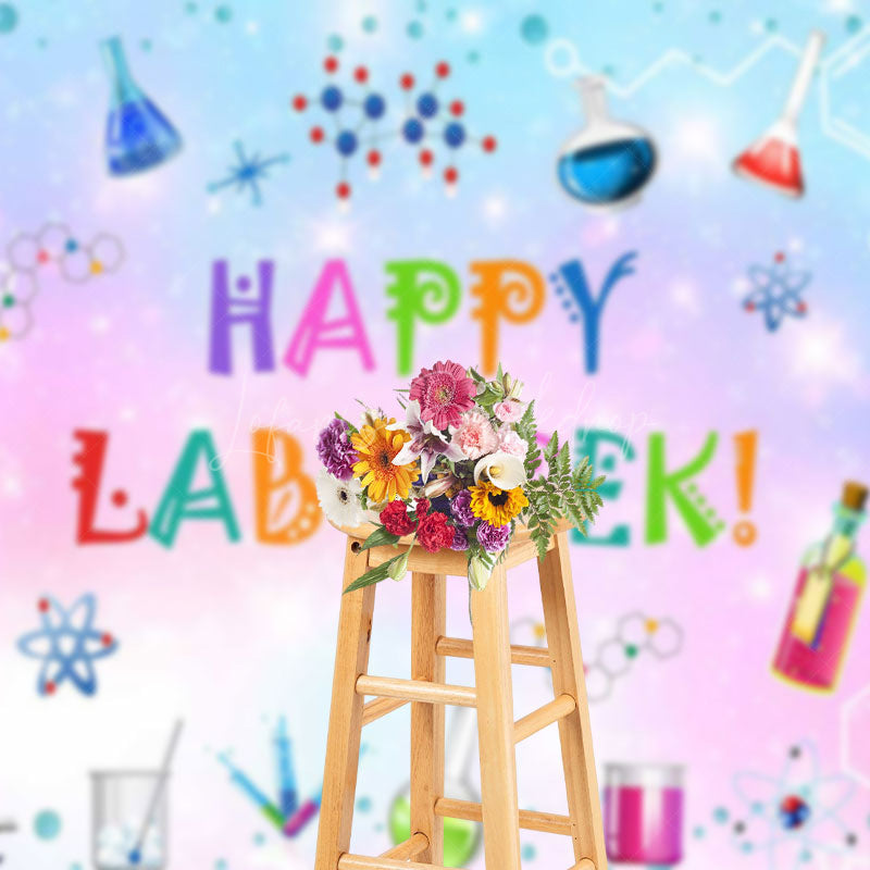Lofaris Colorful Sparkle Reagents Happy Lab Week Backdrop