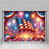 Lofaris Colorful Sparkle Usa Flag Independence Day Backdrop